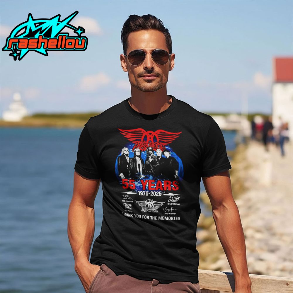 Aerosmith 55 years 1970 2025 thank you for the memories Shirt Aerosmith 55 years 1970 2025 thank you for the memories Shirt