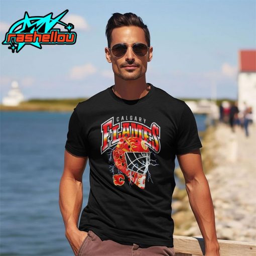 Calgary Flames Crease Lightning Helmet Shirt