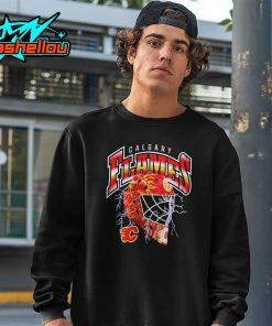Calgary Flames Crease Lightning Helmet Shirt