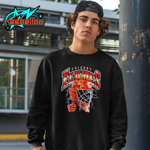 Calgary Flames Crease Lightning Helmet Shirt