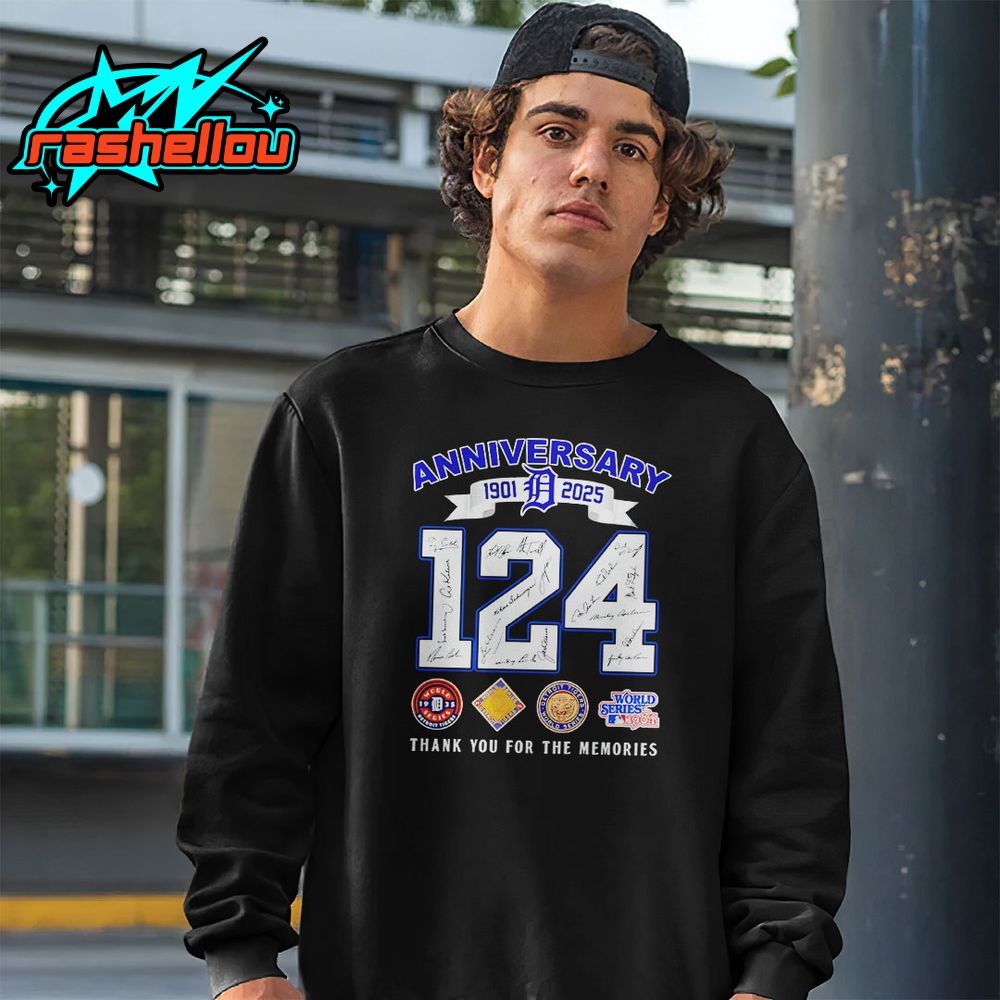 Detroit Tigers 124 Years Anniversary 19012025 Shirt Detroit Tigers 124 Years Anniversary 19012025 Shirt