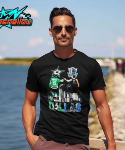 Jason Robertson Dallas Stars x Luka Doncic Dallas Mavericks Skyline Shirt
