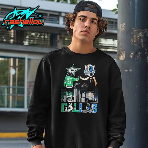 Jason Robertson Dallas Stars x Luka Doncic Dallas Mavericks Skyline Shirt